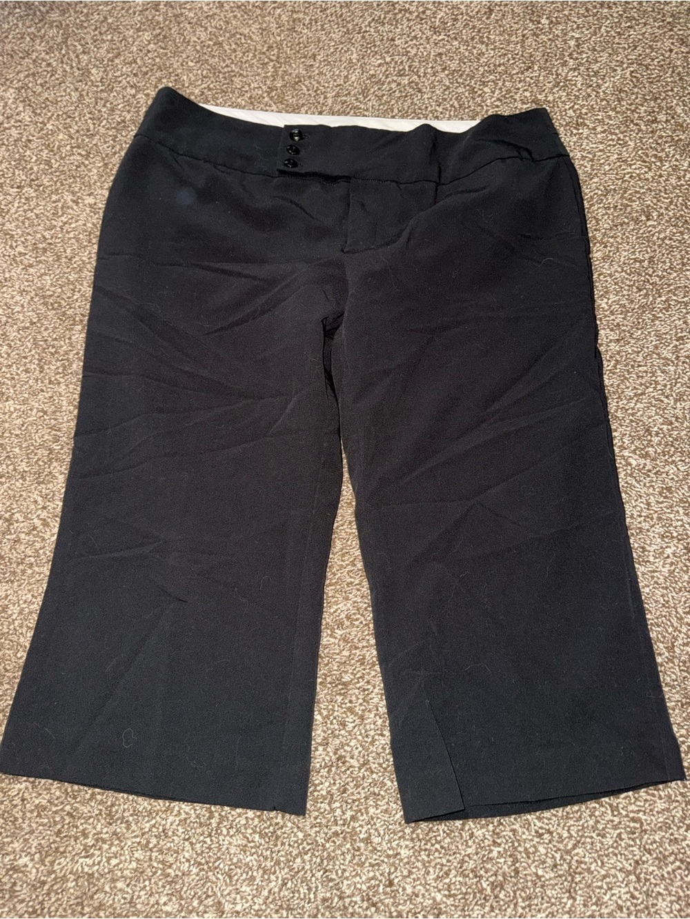 Maurices Black Cropped Dress Pants with Button Detail 15/16